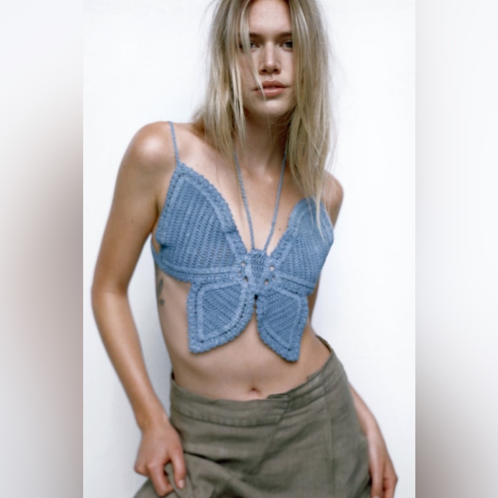 Zara Butterfly Crochet Top 4886 / 462